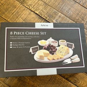Artesa 8 piece cheese set in white, NWT